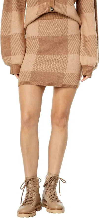 Shop Lost + Wander Nature School Skirt In Camel Gingham In Multi