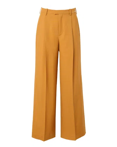 Shop Marni Tropical Wool Tailored Trouser In Orange