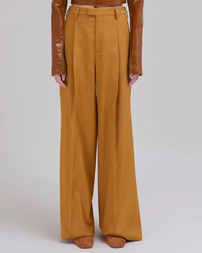 Shop Marni Tropical Wool Tailored Trouser In Orange