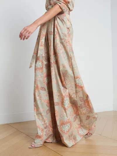 Shop L Agence Chantae Ultra Wide-leg Pant In Multi Soft Pastel Vintage Floral
