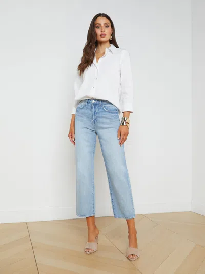 L'agence Daniella Cotton-blend Blouse In White