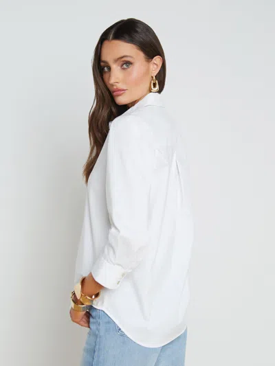 L'agence Daniella Cotton-blend Blouse In White