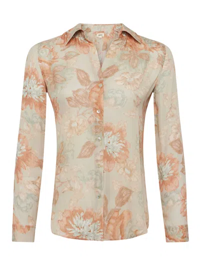 Shop L Agence Nina Silk Blouse In Multi Soft Pastel Vintage Floral