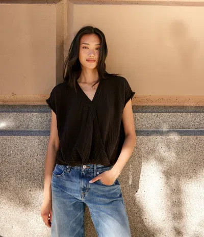 Michael Stars Evie Gauze Surplice Top In Salt Water