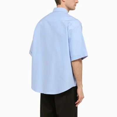 Shop Ami Alexandre Mattiussi Ami Paris Light Blue Cotton Button-down Shirt Men