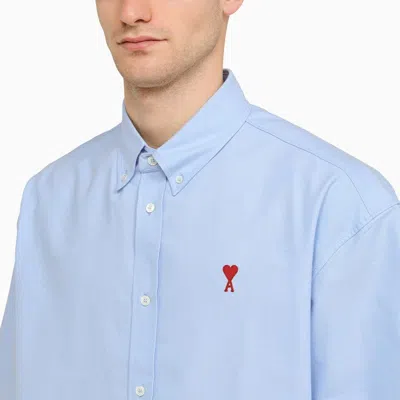 Shop Ami Alexandre Mattiussi Ami Paris Light Blue Cotton Button-down Shirt Men