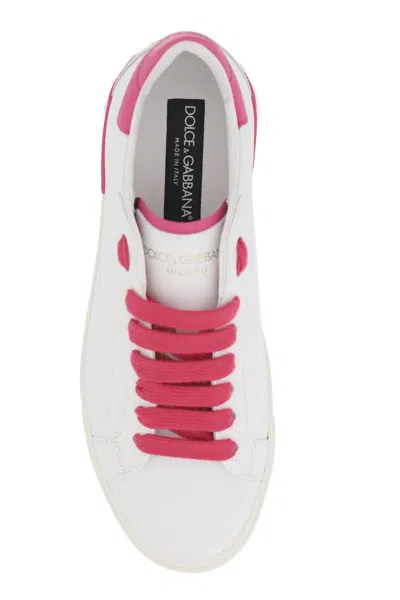 Shop Dolce & Gabbana Leather Portofino Sneakers Women In Multicolor