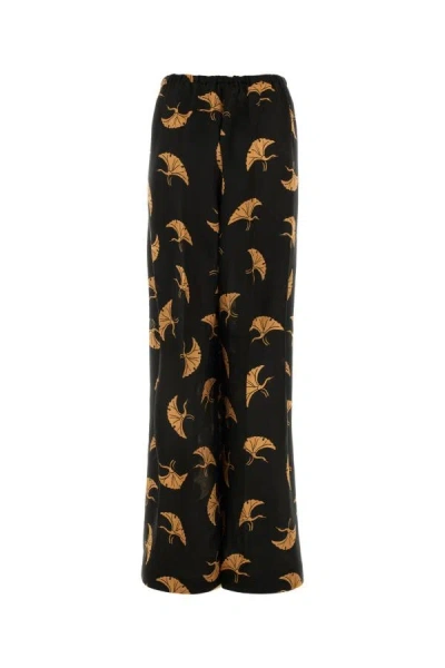 Shop Dries Van Noten Woman Printed Satin Pyjama Pant In Multicolor