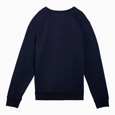 Shop Givenchy Blue Cotton Crewneck Sweatshirt With Logo Men