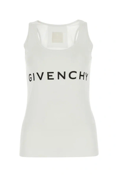 Shop Givenchy Woman White Stretch Cotton Tank Top