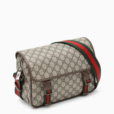 Shop Gucci Beige Shoulder Bag In Gg Supreme Men In Cream