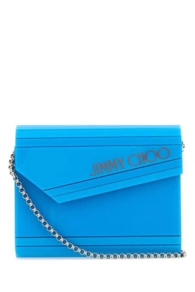Shop Jimmy Choo Woman Turquoise Acrylic Candy Clutch In Blue