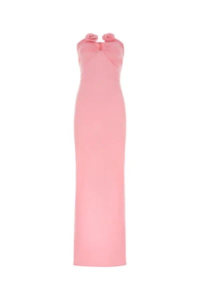 Shop Magda Butrym Woman Pink Stretch Nylon Long Dress