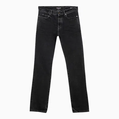 Shop Saint Laurent Dark Blue Denim Slim Jeans Men
