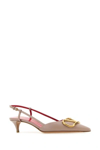 Shop Valentino Garavani Woman Antiqued Pink Leather Vlogo Pumps