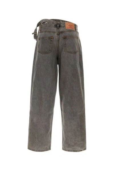 Shop Y/project Y Project Man Graphite Denim Jeans In Gray