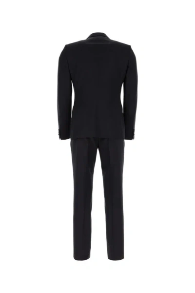 Shop Zegna Man Black Wool Blend Suit