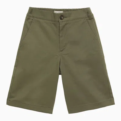Shop Golden Goose Dark Green Cotton Bermuda Shorts