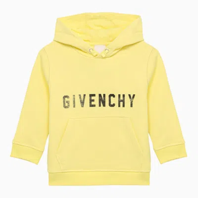 Shop Givenchy Yellow Cotton Hoodie With Logo