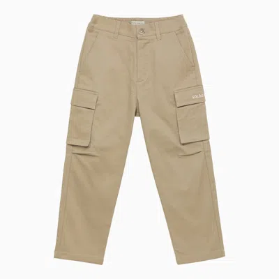 Shop Golden Goose Beige Cotton Cargo Trousers