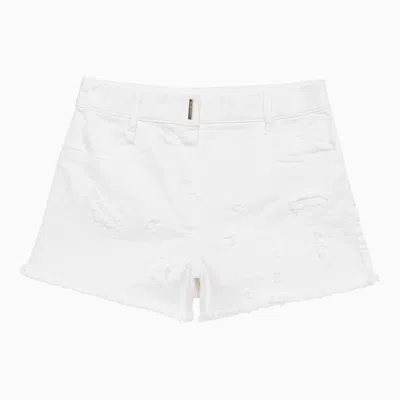 Shop Givenchy White Cotton Shorts With Wear