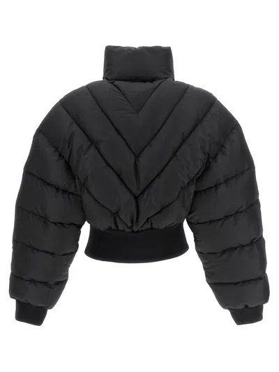 Shop Mugler Cropped Puffer Jacket In Black