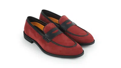 Shop Vellapais Paloma Comfort Suede Penny Loafers In Red