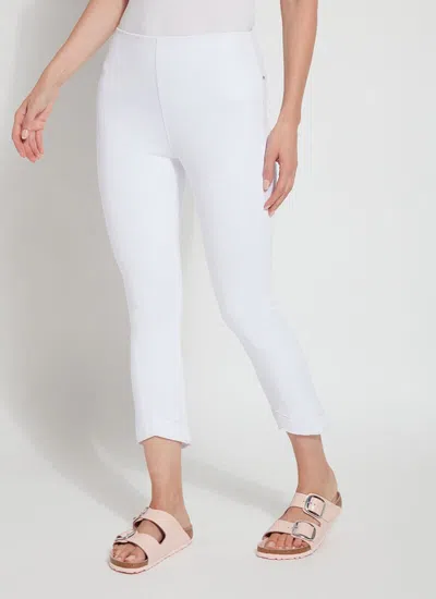 Lyssé Cropped Toothpick Denim Jeans In Sugar In White
