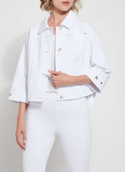 Shop Lyssé Ava 3/4'' Sleeve Denim Jacket In White