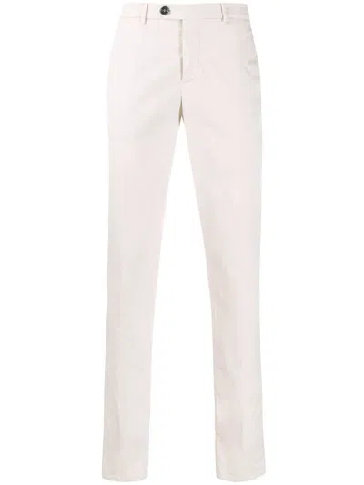 Shop Brunello Cucinelli Italian Fit Cotton Trousers In White
