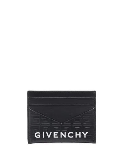 Shop Givenchy G-cut Leather Card Case In Black