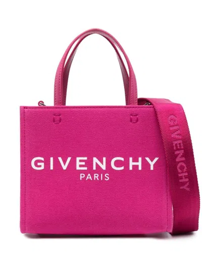 Shop Givenchy G-tote Mini Shopping Bag In Fuchsia