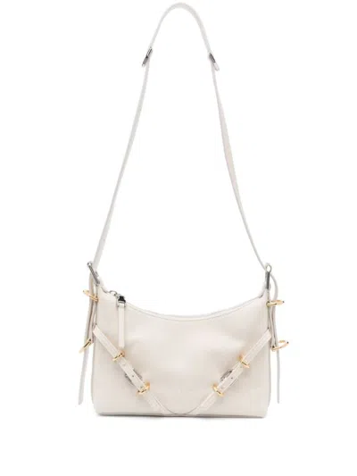 Shop Givenchy Voyou Mini Leather Shoulder Bag In White