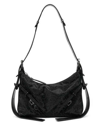 Shop Givenchy Voyou Strass Embellished Mini Shoulder Bag In Black