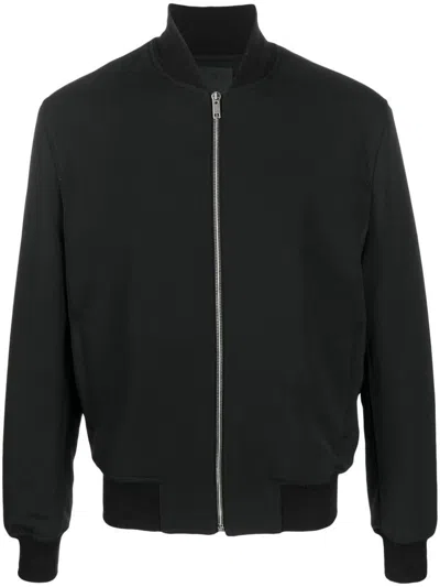 Shop Givenchy Wool Bomber Jacket In Black