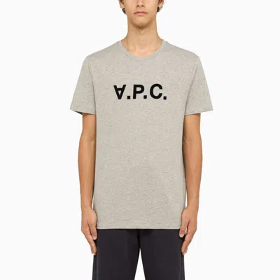 Shop Apc A.p.c. Logoed Crewneck T-shirt In Grey