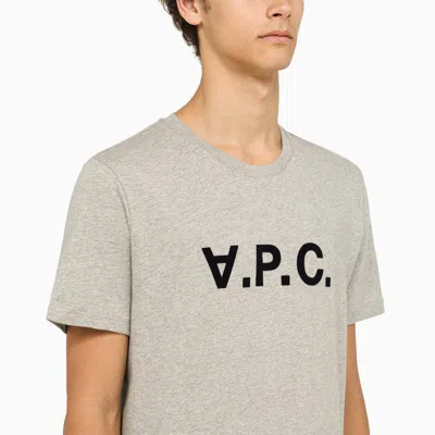Shop Apc A.p.c. Logoed Crewneck T-shirt In Grey