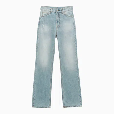 Shop Acne Studios Light Distressed Regular Jeans In Blue