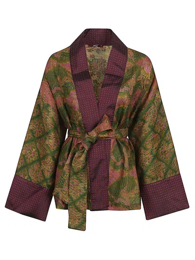Shop Obidi Silk Cardigan In Multicolour