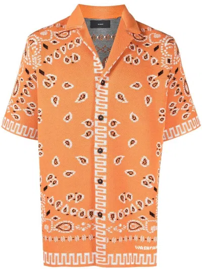 Shop Alanui Bandana Print Cotton Shirt In Orange