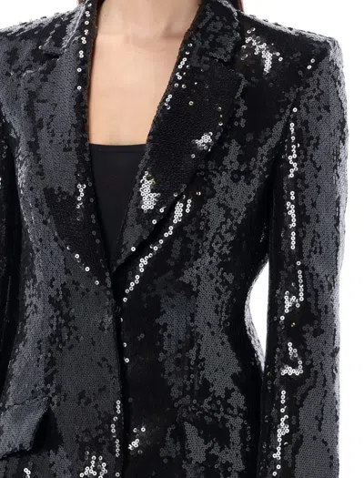 Shop Alberta Ferretti Sequins Blazer In Black