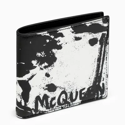 Shop Alexander Mcqueen Black/white Wallet With Logo