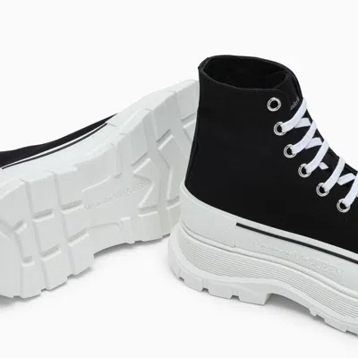 Shop Alexander Mcqueen Canvas Tread Slick Boots In Black