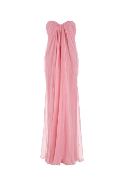 Shop Alexander Mcqueen Long Dresses. In Pink
