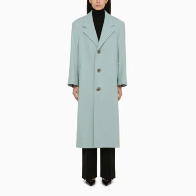 Shop Ami Alexandre Mattiussi Ami Paris Aquamarine Single-breasted Coat In Blue