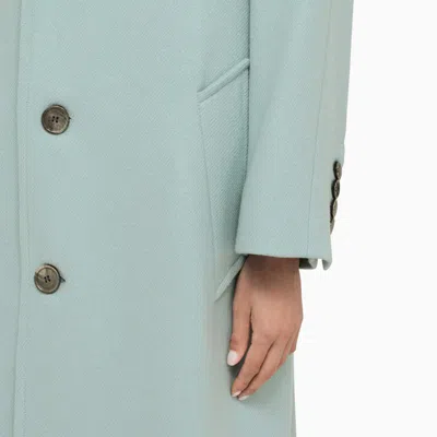 Shop Ami Alexandre Mattiussi Ami Paris Aquamarine Single-breasted Coat In Blue