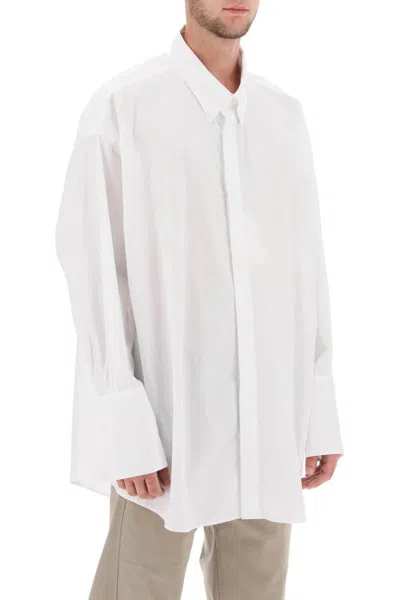 Shop Ami Alexandre Mattiussi Ami Paris Oversized Poplin Shirt In White