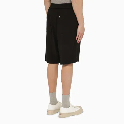 Shop Ami Alexandre Mattiussi Ami Paris Wool-blend Bermuda Shorts In Black