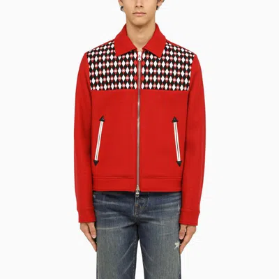 Shop Amiri Jacket With Diamond Pattern In Red