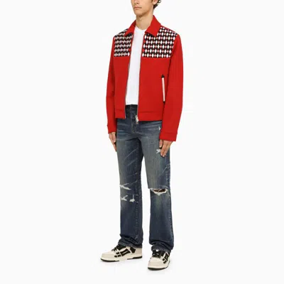 Shop Amiri Jacket With Diamond Pattern In Red